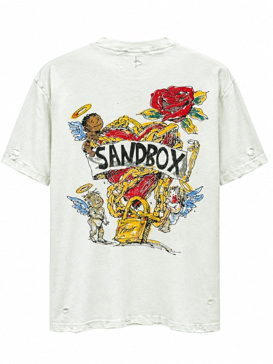 Sandbox Angel Rose Distressed Tee — Vintage White
