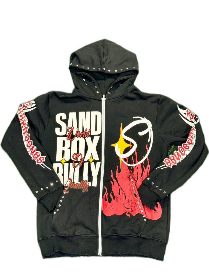 99 Flames Zip Hoodie - SandBoxBullyShop