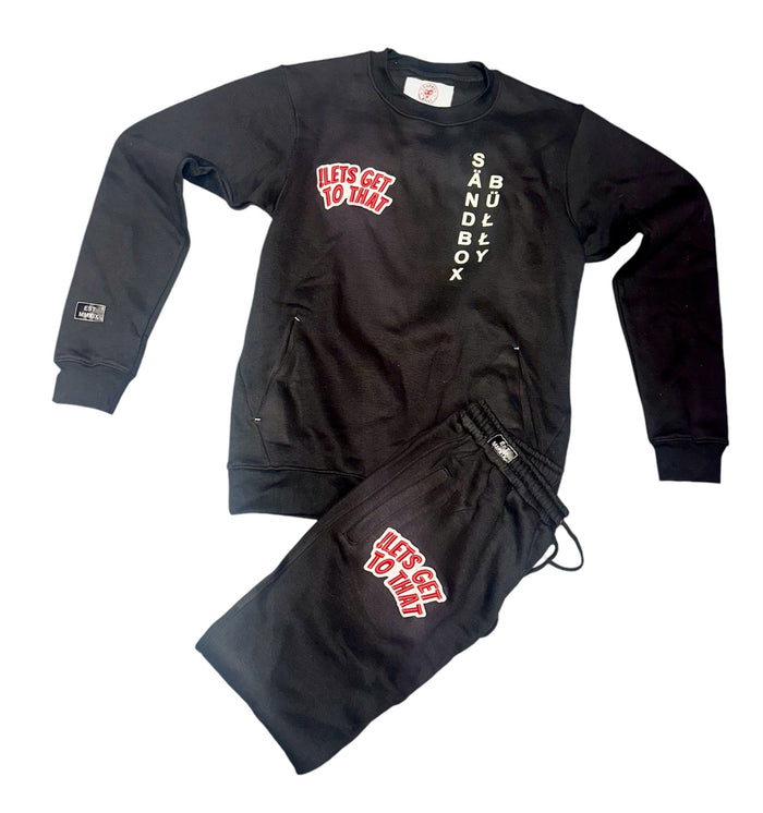 Black Glow-in-the-Dark Puff Print Sweatsuit + Free Socks | SANDBOX BULLY™ - SandBoxBullyShop