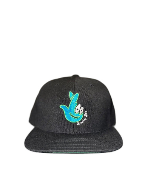 Black/Teal Lucky Me 3D Outlined Snapback - SandBoxBullyShop