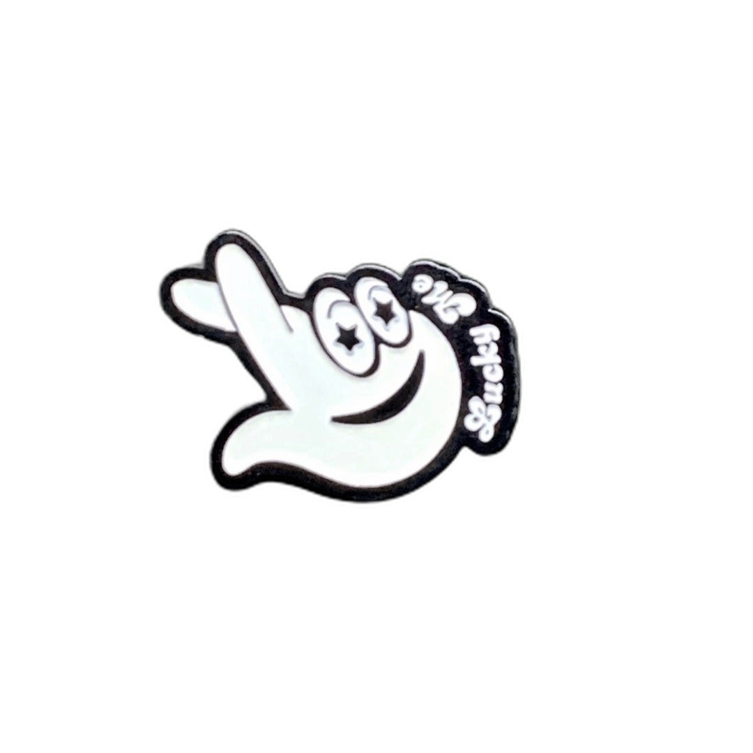 Lucky Me Lapel in White - SandBoxBullyShop